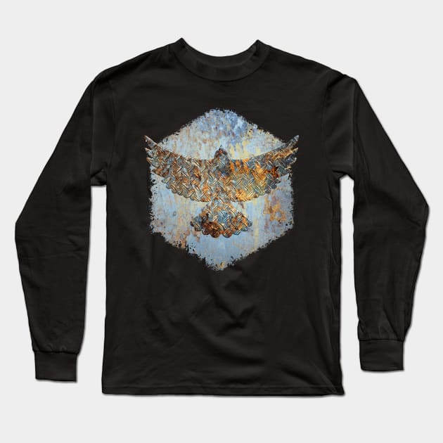 Rusted Metal Bird Long Sleeve T-Shirt by Dragonbudgie